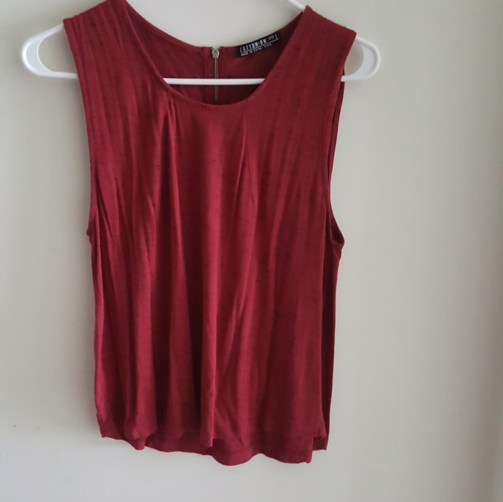 Red Zipper Tank Top
